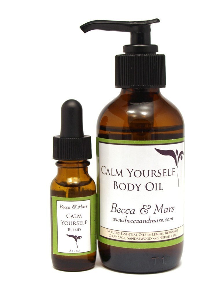 Calm Yourself Bath Body Oil and Aromatherapy Blend by BeccaAndMars