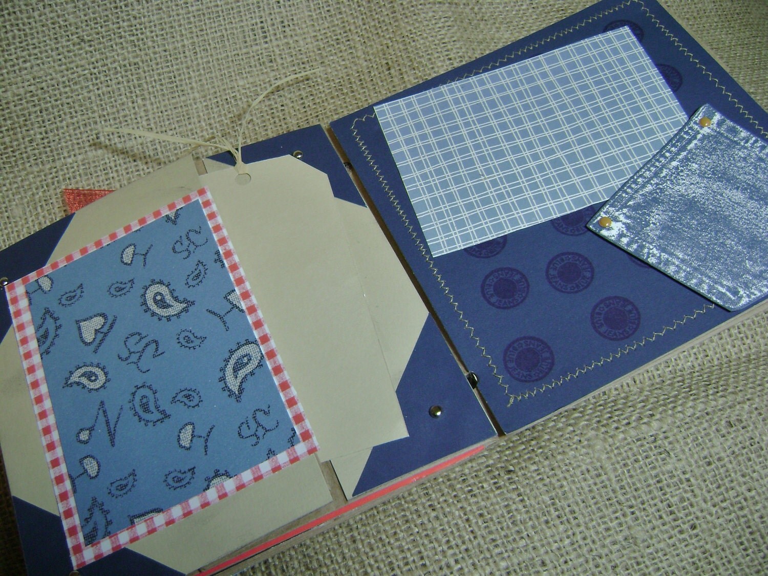 paper bag book mini scrapbook album western boy theme