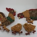 Reserved For Dorothy - Vintage Seed Art Rooster Hen & Chicks
