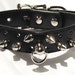 Locking Buckle Leather Bondage Collar Spikes and Ring