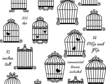Vintage Bird Cage Clipart
