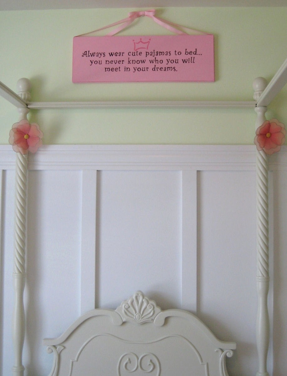 Girls Bedroom Sign Always Wear Cute Pajamas