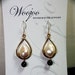 Moonglow Blister Pearl Earrings with Smoky Quartz and Gold Filled Findings