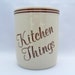RESERVED FOR DONNA F. vintage kitchen utensil holder kitchen things ceramic holder cream and brown retro kitchen decor