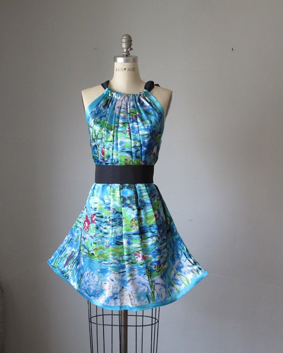 Items similar to Dress / digital print dresses / WEAR ART / Blue / Oil ...