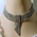 80s Deco Rhinestone Parure Set- Necklace- Earrings- Bracelet- Vintage- Bridal- 3 Piece Set- Choker- Hollywood Glamor
