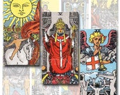 1x2 inches Domino Size Vintage Tarot Fortune Telling Cards - Digital Collage Sheet - Jpeg email Il_170x135