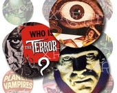 Vintage Horror Movie Posters in 1 inch circles - Digital Collage Sheet Il_170x135