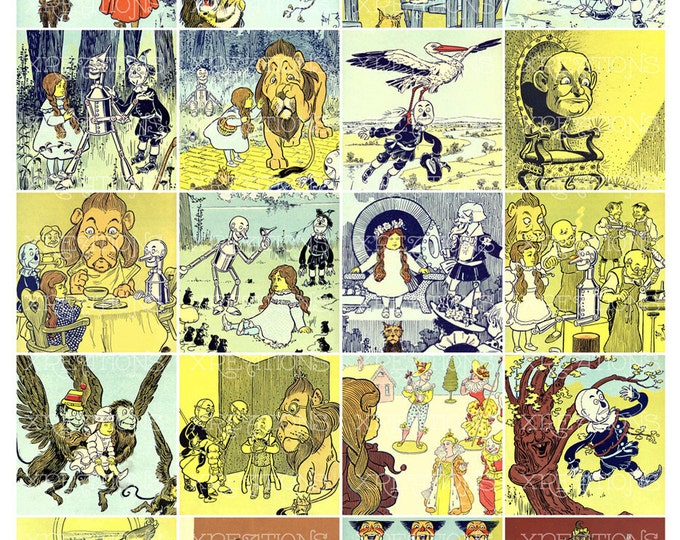 The Wonderful Wizard of Oz - in 2 inches squares - Digital Collage Sheet