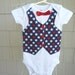 4th of July Tuxedo Onesie, with Matching Bow Tie (Many Sizes Available)