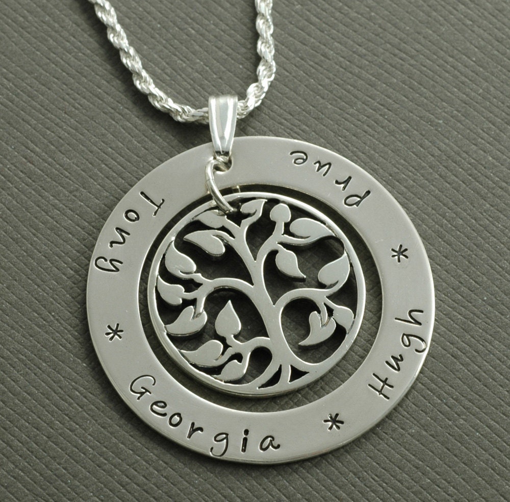 Family Tree Necklace Personalized Necklace by divinestampings