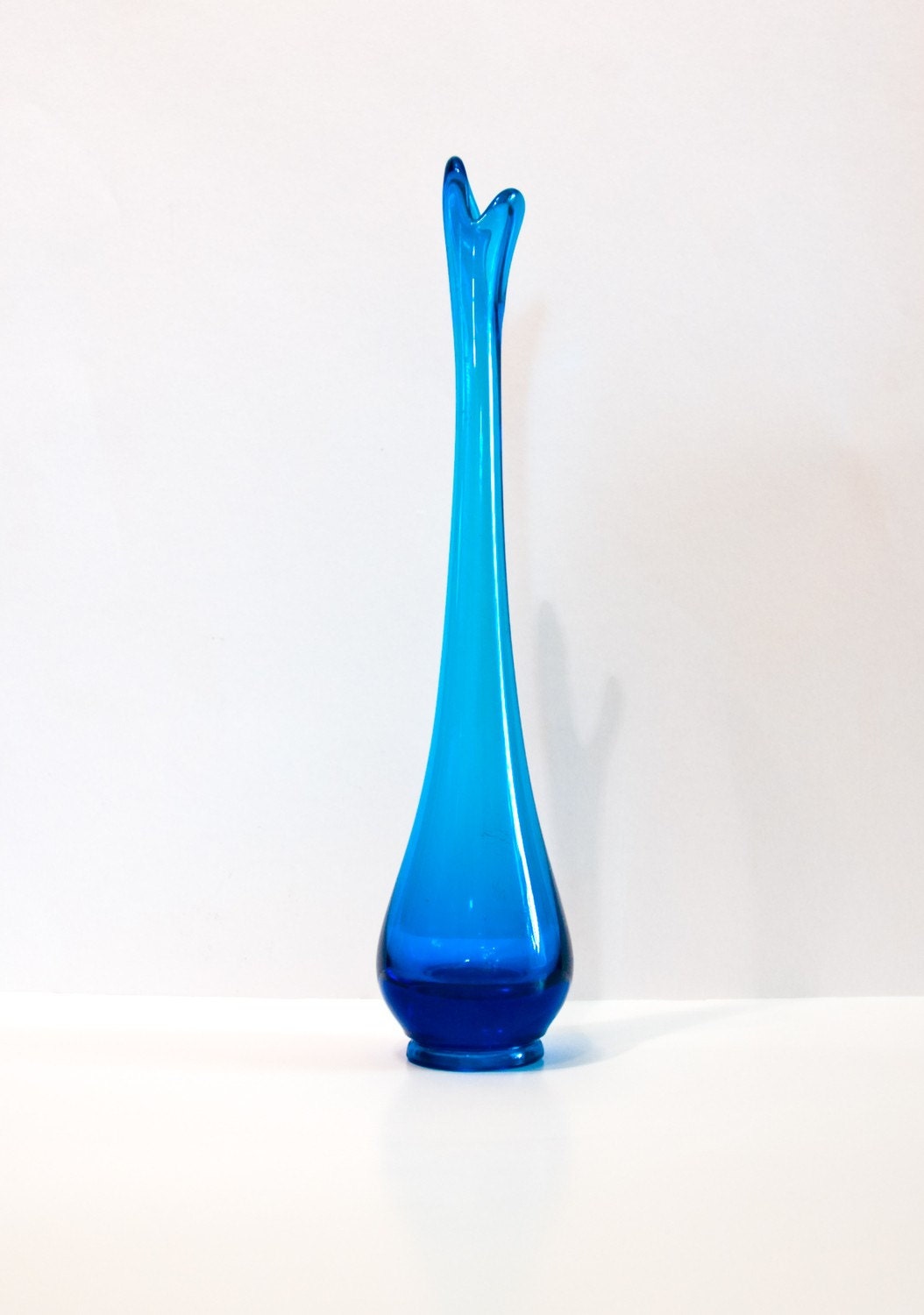 Modernist Blue Viking Art Glass Bud Vase by