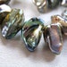 ONLY 1 LEFT Green Peacock Cultured Freshwater Keishi Pearls, 12mm x 7mm, full strand