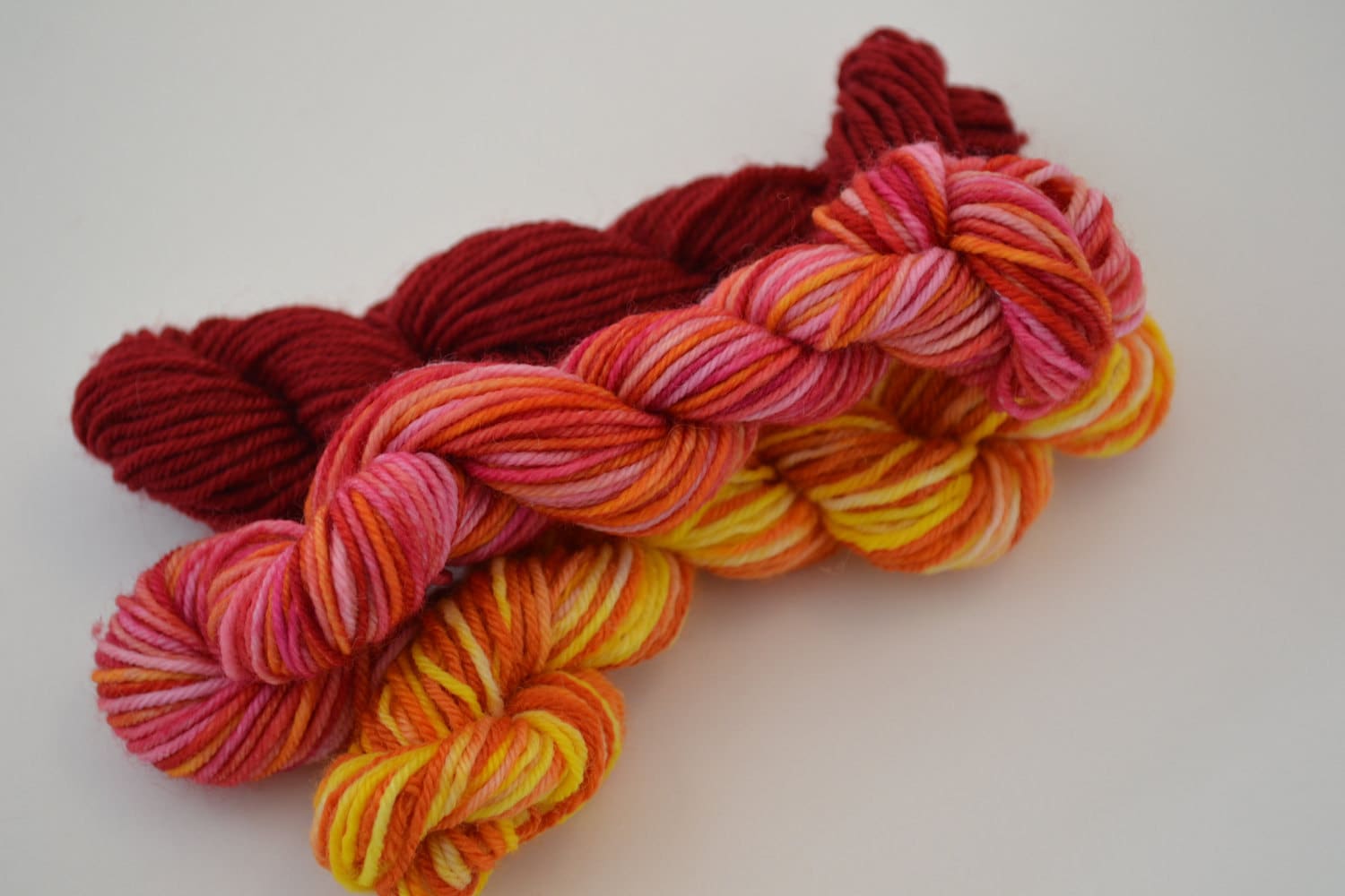 Mini Skeins of yarn 30 yards each total 90 by honeysuckleblue