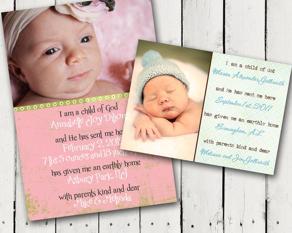 items-similar-to-i-am-a-child-of-god-baby-birth-announcements-boy-and