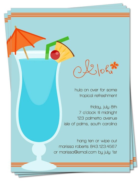 Items similar to PRINTABLE Luau Party Invitation (Tropical
