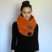 The Verdun , Chunky Buttoned Cowl Scarf - PUMPKIN