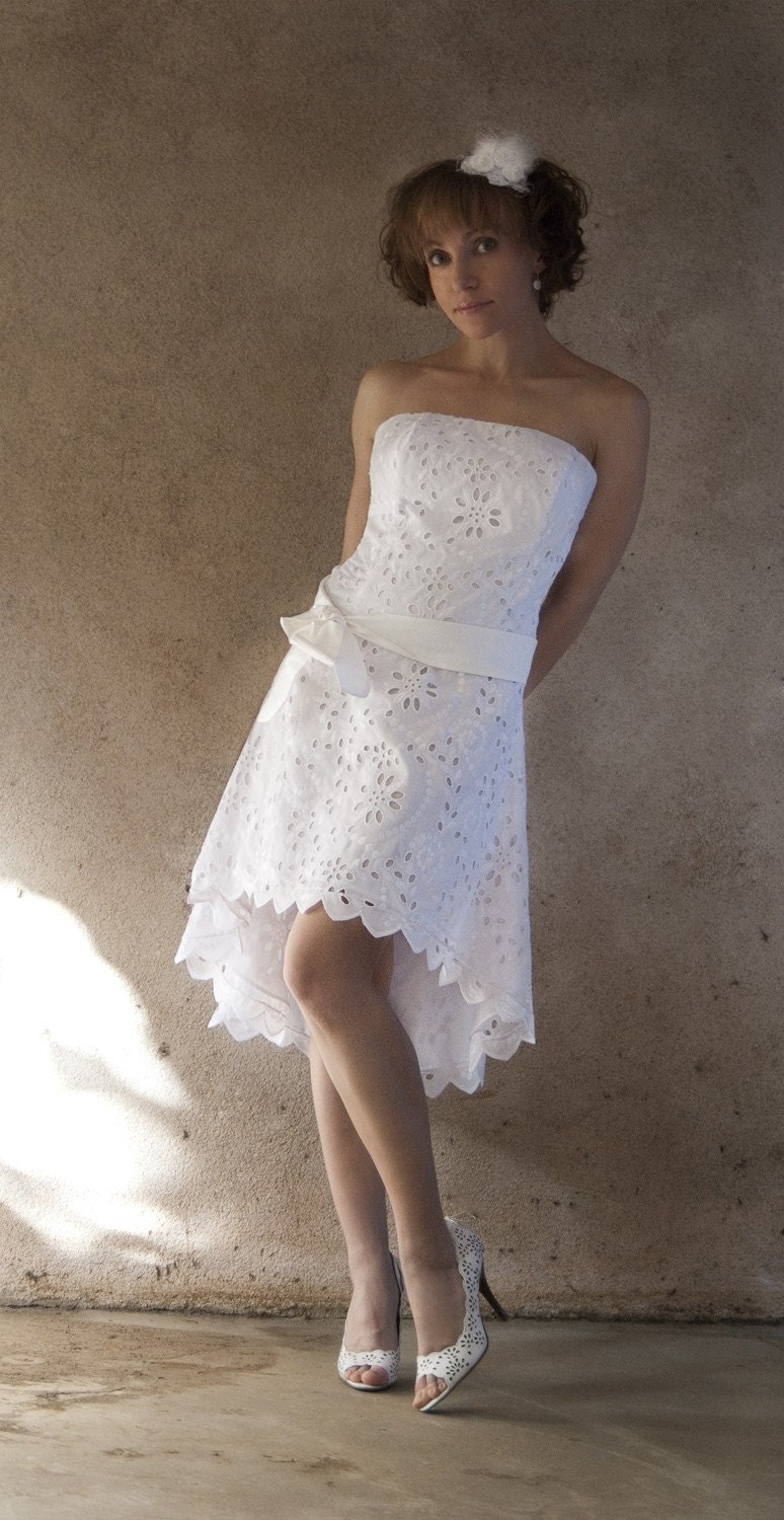 eyelet wedding gown