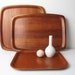Trio of Danish Modern Teak Bentwood Serving Trays