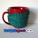 Teal Mug Cozy, Knitted Coffee Cup Cozy