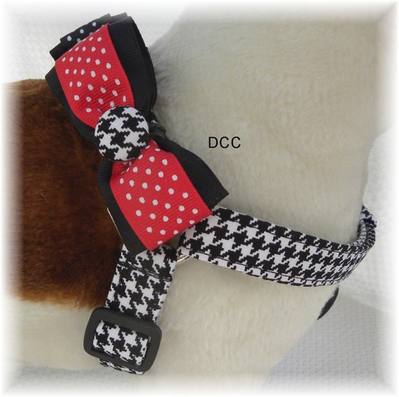 Dog Harness w Bow Ties for the Boys Custom Handmade STEP IN