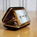 Elgin Vintage Compact Desktop Clock Black and Gold