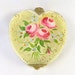 Vintage Heart Trinket Box Roses Painted on Top