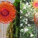 Vintage Glass Dish Wind Chime Bright Orange Red