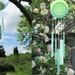 Jadeite Fire king Windchime Handmade with Beads and Stained Glass