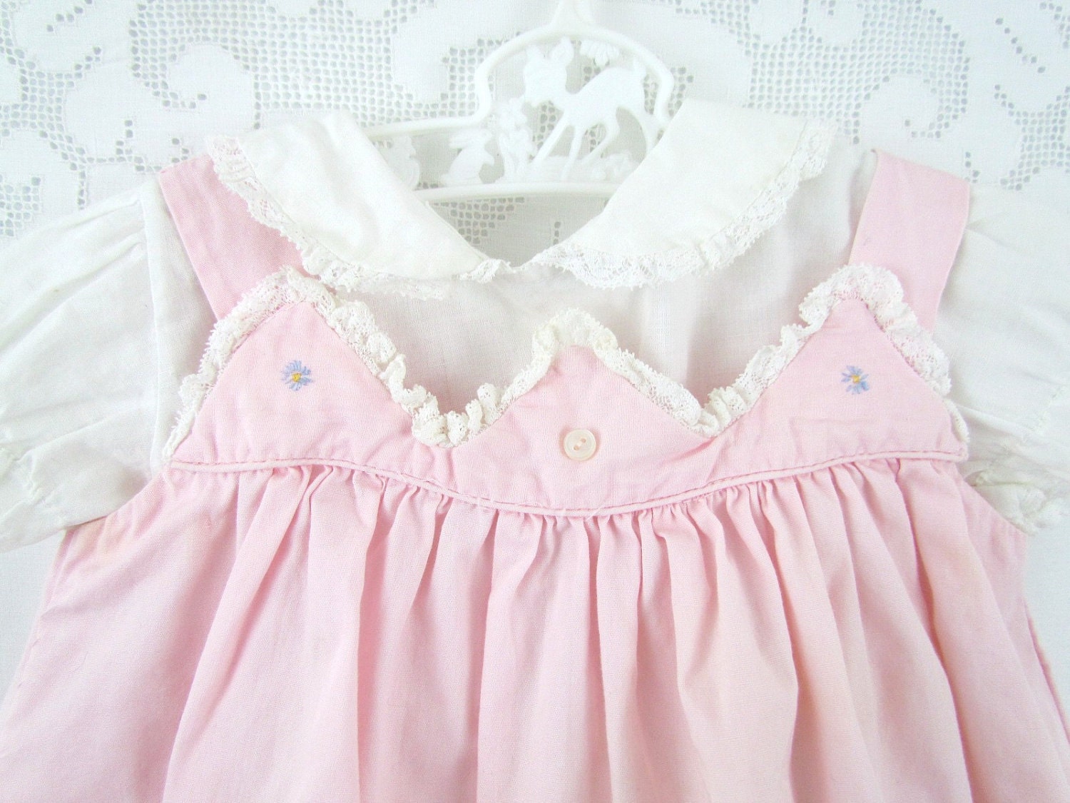 1940's Baby Dress with Blouse Heirloom Lace by VintagePolkaDotcom