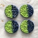Set of 4 ceramic buttons textured buttons green and blue buttons