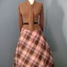 VINTAGE 1950s 1960s 1970s High Waisted Plaid Wool Full Skirt