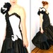Black 80s Prom Dress with Puff Sleeves// Black 80s Prom Dress Size M by Zum Zum