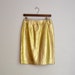 Vintage Metallic Gold Leather Skirt Size Medium