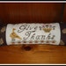 Give Thanks Cupboard Pillow, Pincushion, Primitive Cross Stitch, Autumn, Thanksgiving
