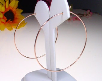 14k Rose Goldfill Hoops - 2" Hoops - 14k Gold Filled Hoops - Thin Gold Hoops - Thin and Simple Gold Hoop Earrings