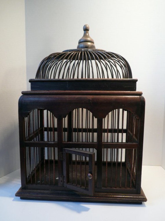 Antique Wicker Bird Cage with Removable top
