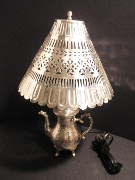 Beautiful Unique Silver Tea Pot Lamp
