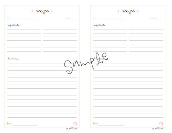 standardized recipe template