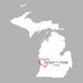 Custom State/City Heart Love Print - Wedding Print - 5"x7" (Available for any State)