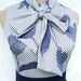 Sixties Mod Polka Dot Floral Navy and White Shift Dress Size SMALL