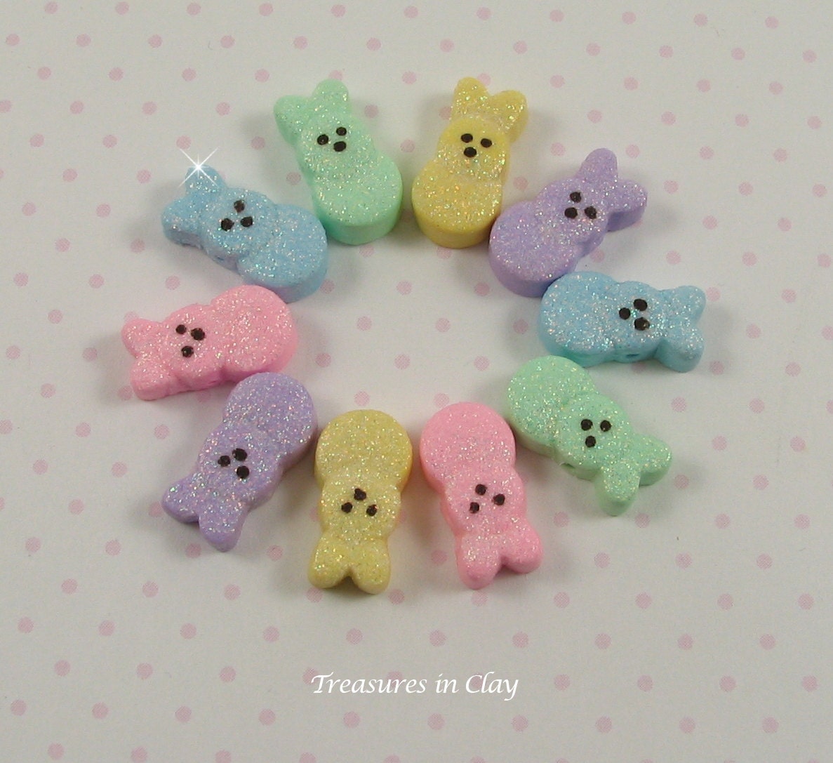 Polymer Clay Easter Bunny Beads