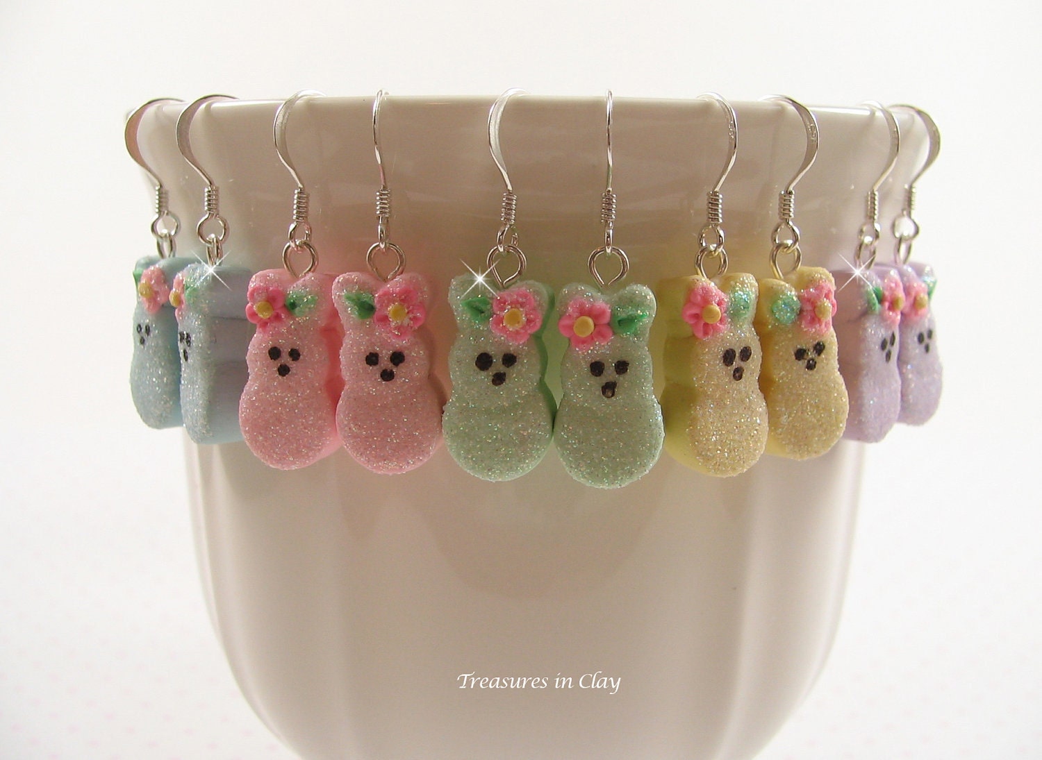 Polymer Clay Easter Bunny Earrings