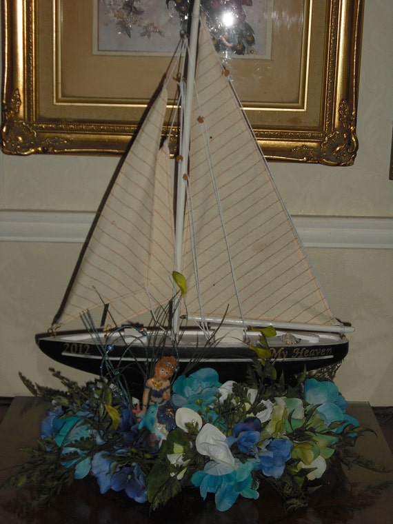 Items similar to Sailboat Flower Arrangement "The Sailor and the