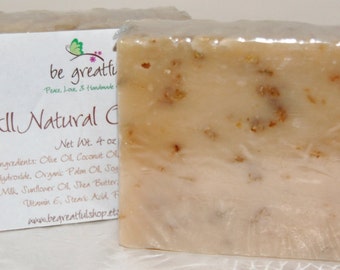 Unscented Oatmeal and Goat Milk All Natural Cold Process Soap Bar