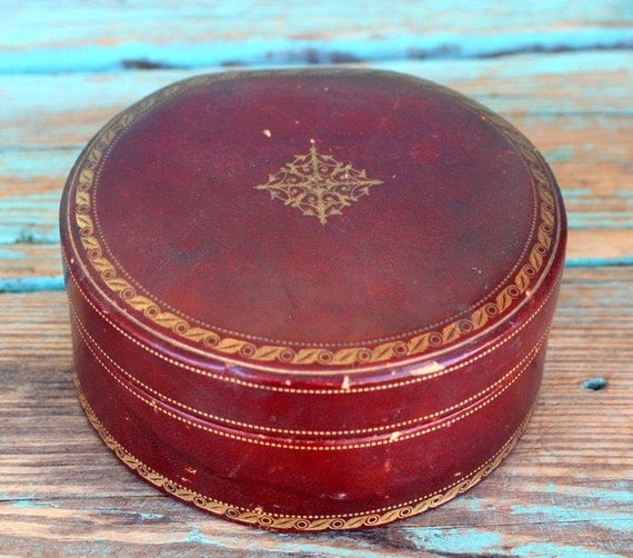 Vintage Leather Jewelry Box Made in Italy
