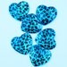 Blue Leopard Print Heart Cabochons