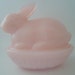 Reserved for MARAKA Pink Milk Glass Bunny Covered Dish