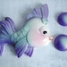Vintage Cottage Wall Hanging, Beach Decor, Miller Studios Fish with Bubbles, Shabby Decor, Purple Wall Decor, Vintage Wall Hanging