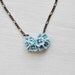 Celestica -necklace (bronze vintage chain and light blue floral cabochon)